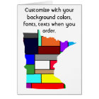Minnesota Customize colorful card how you want