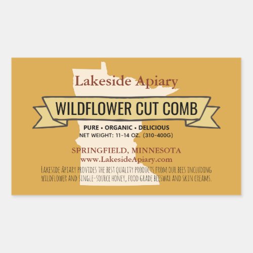 Minnesota Cut Comb Honey Rectangle Stickers