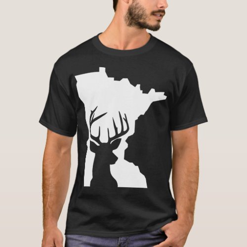 Minnesota Deer Buck Whitetail Deer Midwest Retro V T_Shirt
