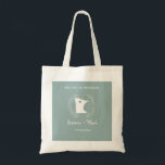 Minnesota Destination Wedding Welcome   Tote Bag<br><div class="desc">Welcome guests to your state wedding with personalized tote bags.  Design features state map with wreath and customizable text. The background color can be customized to any desired color to match your wedding theme. Personalize with desired state city or location place.</div>