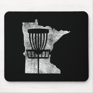 Minnesota Disc Golf State With Basket Distressed G Mouse Pad