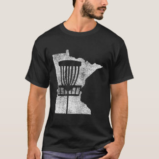 Minnesota Disc Golf State With Basket Distressed G T-Shirt