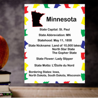 Minnesota Educational State Poster Colorful