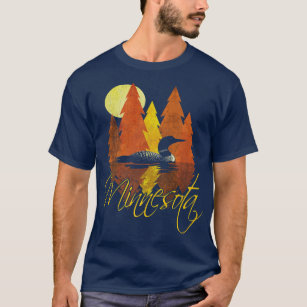 Minnesota FallAutumnSunset with Loon and Trees T-Shirt