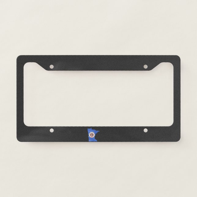 Minnesota flag and map license plate frame (Front)