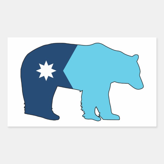 Minnesota Flag Bear Rectangular Sticker (Front)