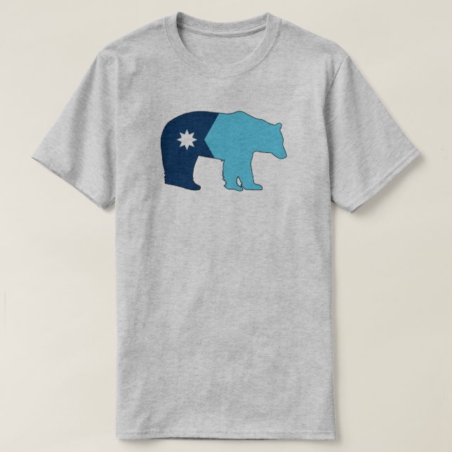 Minnesota Flag Bear T-Shirt (Design Front)