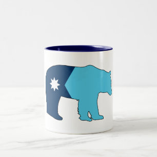 Minnesota Flag Bear Two-Tone Coffee Mug