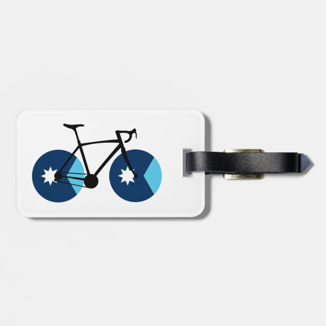 Minnesota Flag Cycling Luggage Tag (Back Horizontal)