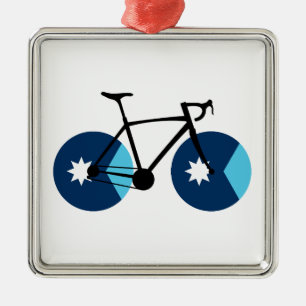 Minnesota Flag Cycling Metal Ornament