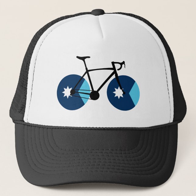 Minnesota Flag Cycling Trucker Hat (Front)