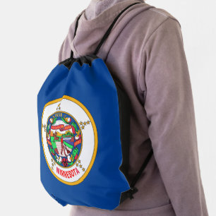 Minnesota flag drawstring bag