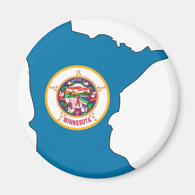 Minnesota Flag Map Magnet (Front)
