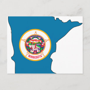 Minnesota Flag Map Postcard