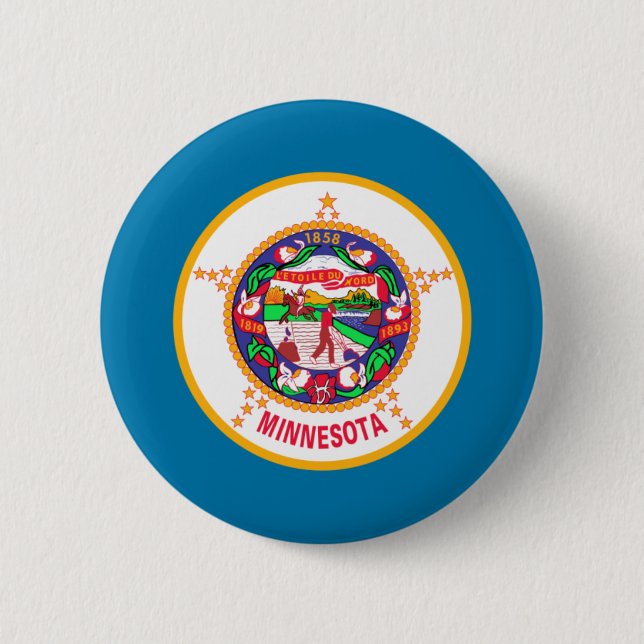 Minnesota Flag Pinback Button (Front)