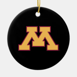 Minnesota Gold M Ceramic Ornament