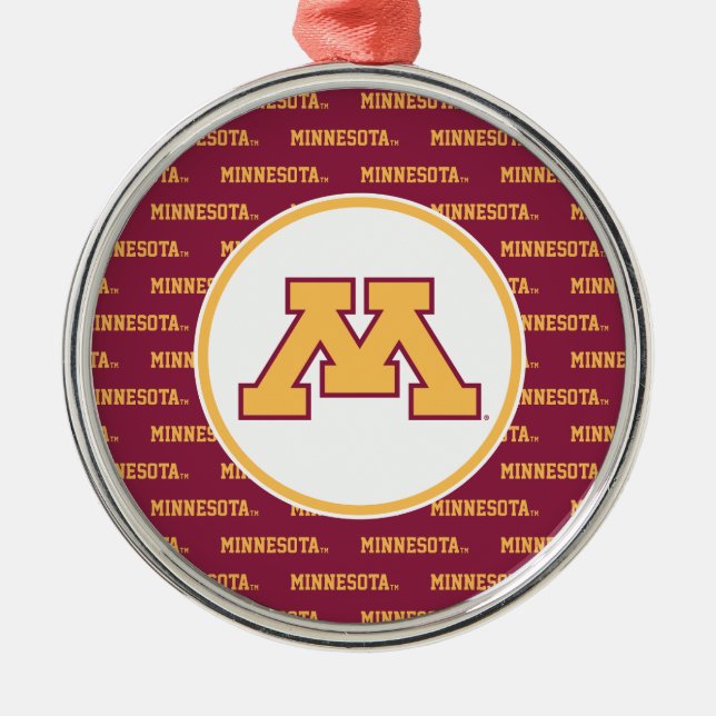 Minnesota Gold M Metal Ornament (Front)