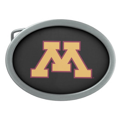 Minnesota Gold M Oval Belt Buckle