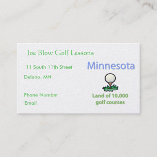 Minnesota Golfer Appointment Card