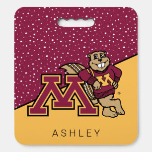 Minnesota Gophers   Polka Dot with Name Seat Cushion