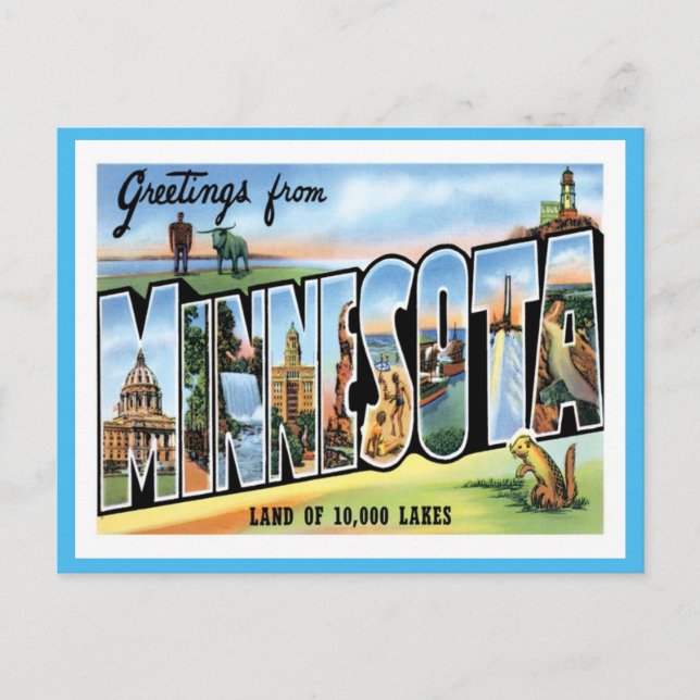 Minnesota Greetings From US States Postcard (Front)