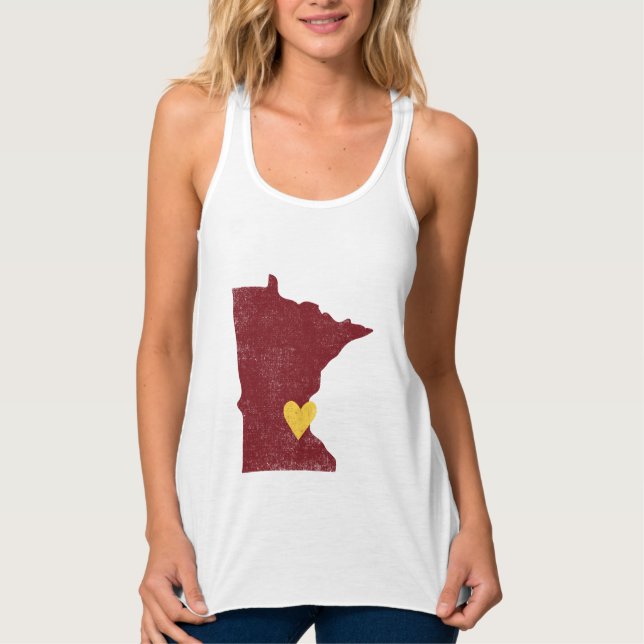 Minnesota Heart shirt (maroon) - Customizable! (Front)