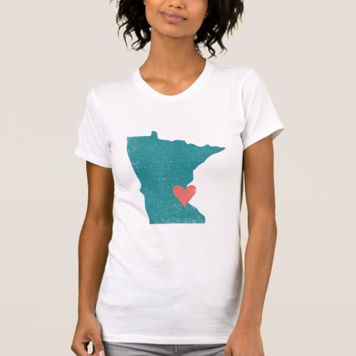 Minnesota Heart shirt turquoise _ Customizable