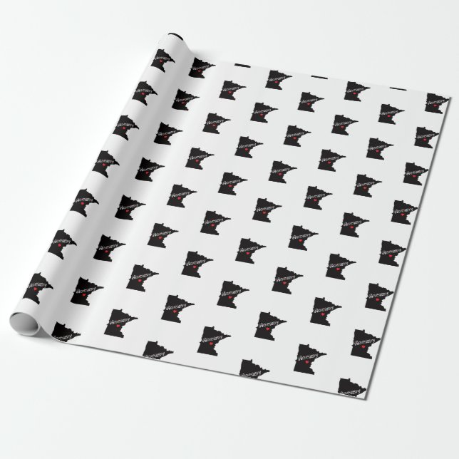 Minnesota Hockey Wrapping Paper (Unrolled)