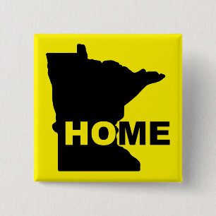 Minnesota Home Away From State Button Badge Pin