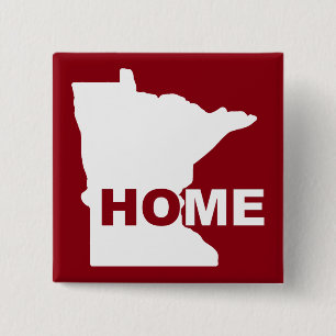 Minnesota Home Away From State Button Badge Pin