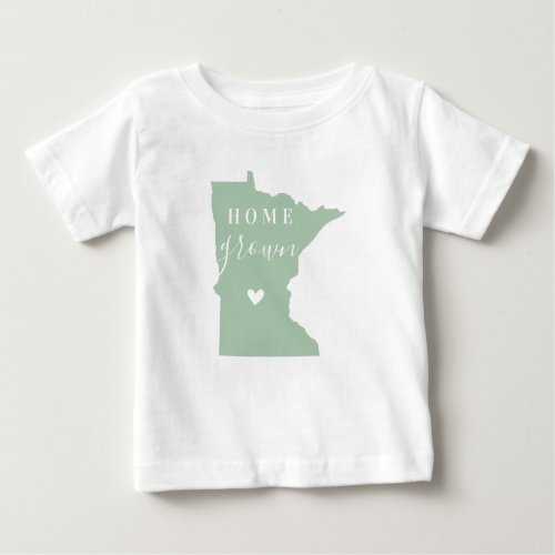 Minnesota Home Grown  Editable Colors State Map Baby T_Shirt