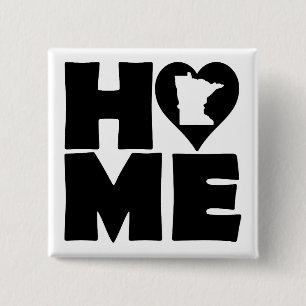Minnesota Home Heart State Button Badge Pin