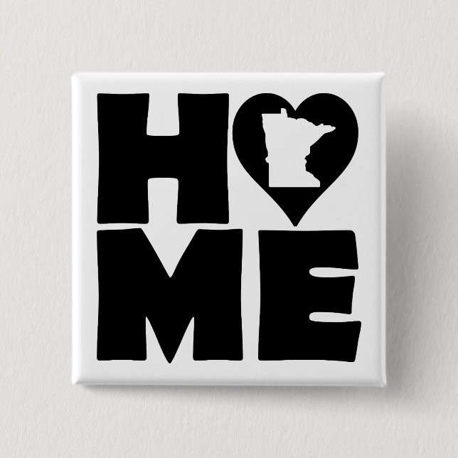 Minnesota Home Heart State Button Badge Pin (Front)