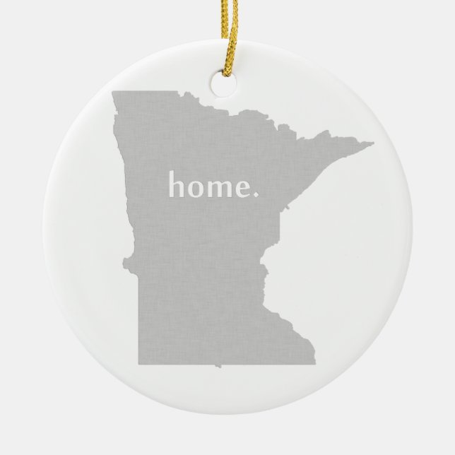 Minnesota home silhouette state map ceramic ornament (Front)