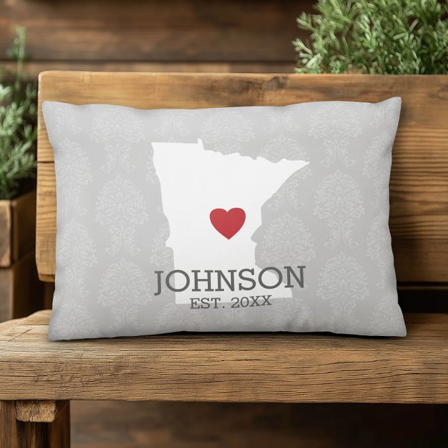 Minnesota Home State City Map - Custom Wedding Accent Pillow (Custom Pillow)