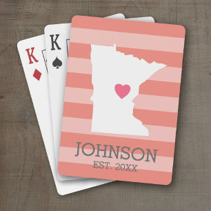 Minnesota Home State City Map - Custom Wedding Poker Cards