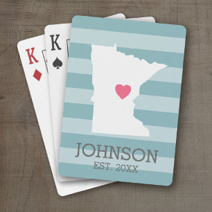 Minnesota Home State City Map - Custom Wedding Poker Cards