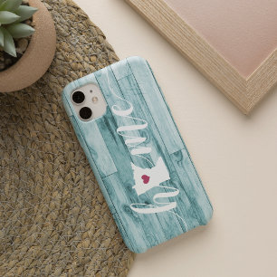 Minnesota Home State Turquoise Wood Look iPhone 13 Case