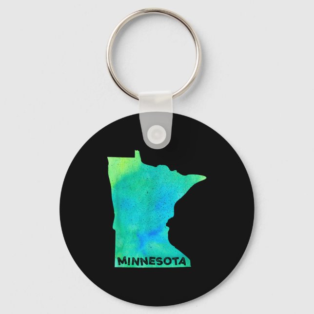 Minnesota Home State Women Men Kid Roots Map Love  Keychain (Front)