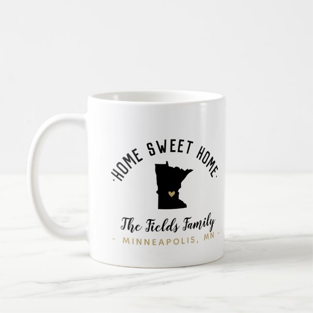 Minnesota Home Sweet Home Family Monogram Mug (Left)