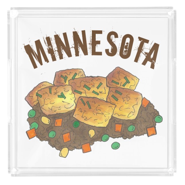 Minnesota Hot Dish Tater Tot Casserole Acrylic Tray (Front)