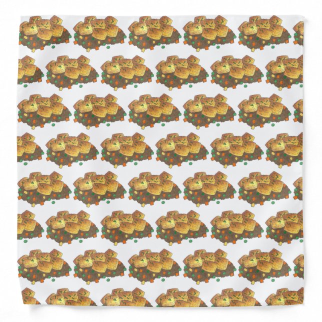 Minnesota Hot Dish Tater Tot Casserole Bandana (Front)