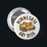 Minnesota Hot Dish Tater Tot Casserole Button<br><div class="desc">Design features an original marker illustration of a classic Minnesota tater tot hotdish casserole, with meat, canned veggies, and potatoes on top! A staple of upper midwestern cuisine. Great for your favorite foodie! This hot dish casserole design is also available on other products. Don't see what you're looking for? Need...</div>