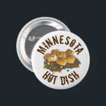 Minnesota Hot Dish Tater Tot Casserole Button<br><div class="desc">Design features an original marker illustration of a classic Minnesota tater tot hotdish casserole, with meat, canned veggies, and potatoes on top! A staple of upper midwestern cuisine. Great for your favorite foodie! This hot dish casserole design is also available on other products. Don't see what you're looking for? Need...</div>
