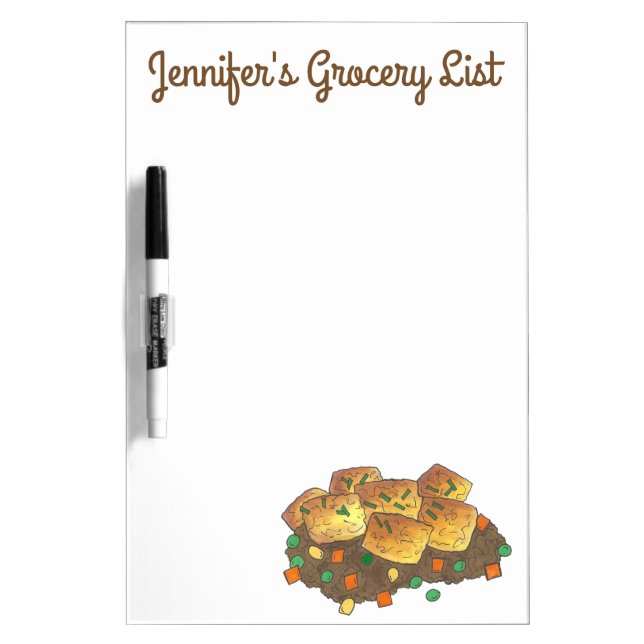 Minnesota Hot Dish Tater Tot Casserole Dry Erase Board (Front)