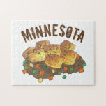 Minnesota Hot Dish Tater Tot Casserole Jigsaw Puzzle<br><div class="desc">Design features an original marker illustration of a classic Minnesota tater tot hotdish casserole, with meat, canned veggies, and potatoes on top! A staple of upper midwestern cuisine. Great for your favorite foodie! This hot dish casserole design is also available on other products. Don't see what you're looking for? Need...</div>