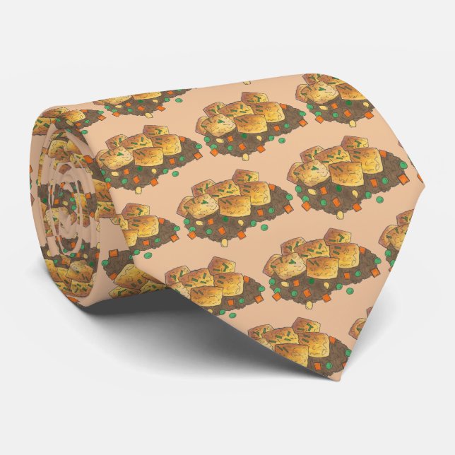 Minnesota Hot Dish Tater Tot Casserole Neck Tie (Rolled)
