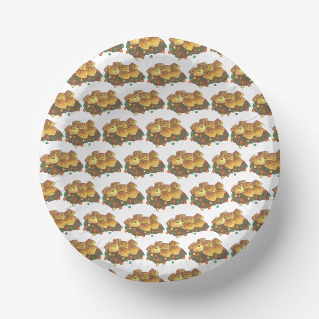 Minnesota Hot Dish Tater Tot Casserole Paper Bowls (Front)