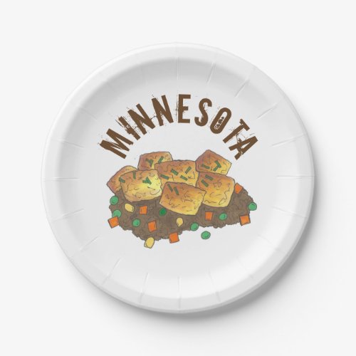 Minnesota Hot Dish Tater Tot Casserole Paper Plates