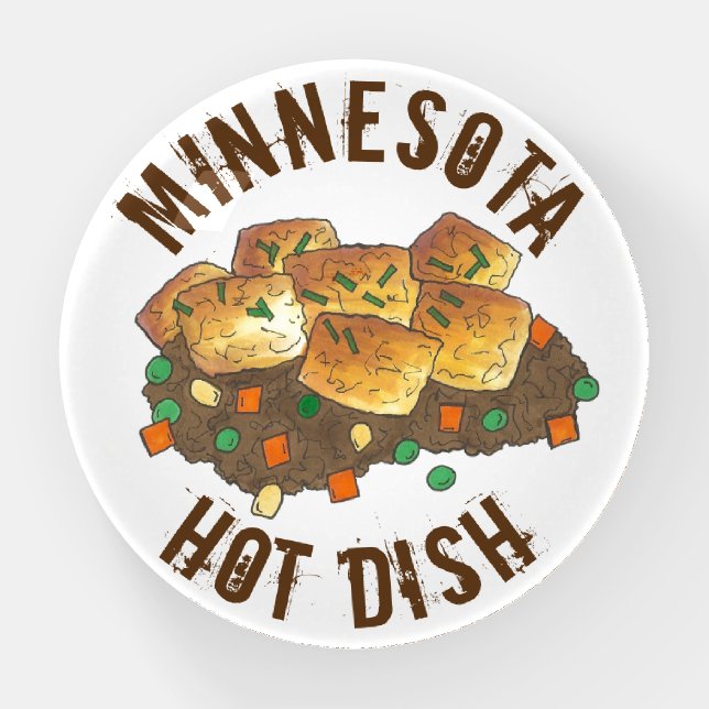 Minnesota Hot Dish Tater Tot Casserole Paperweight (Front)